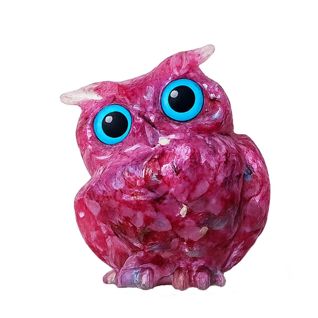 Mystery Crystal Owl Blind Box Natural Gemstone Chip Resin Figure