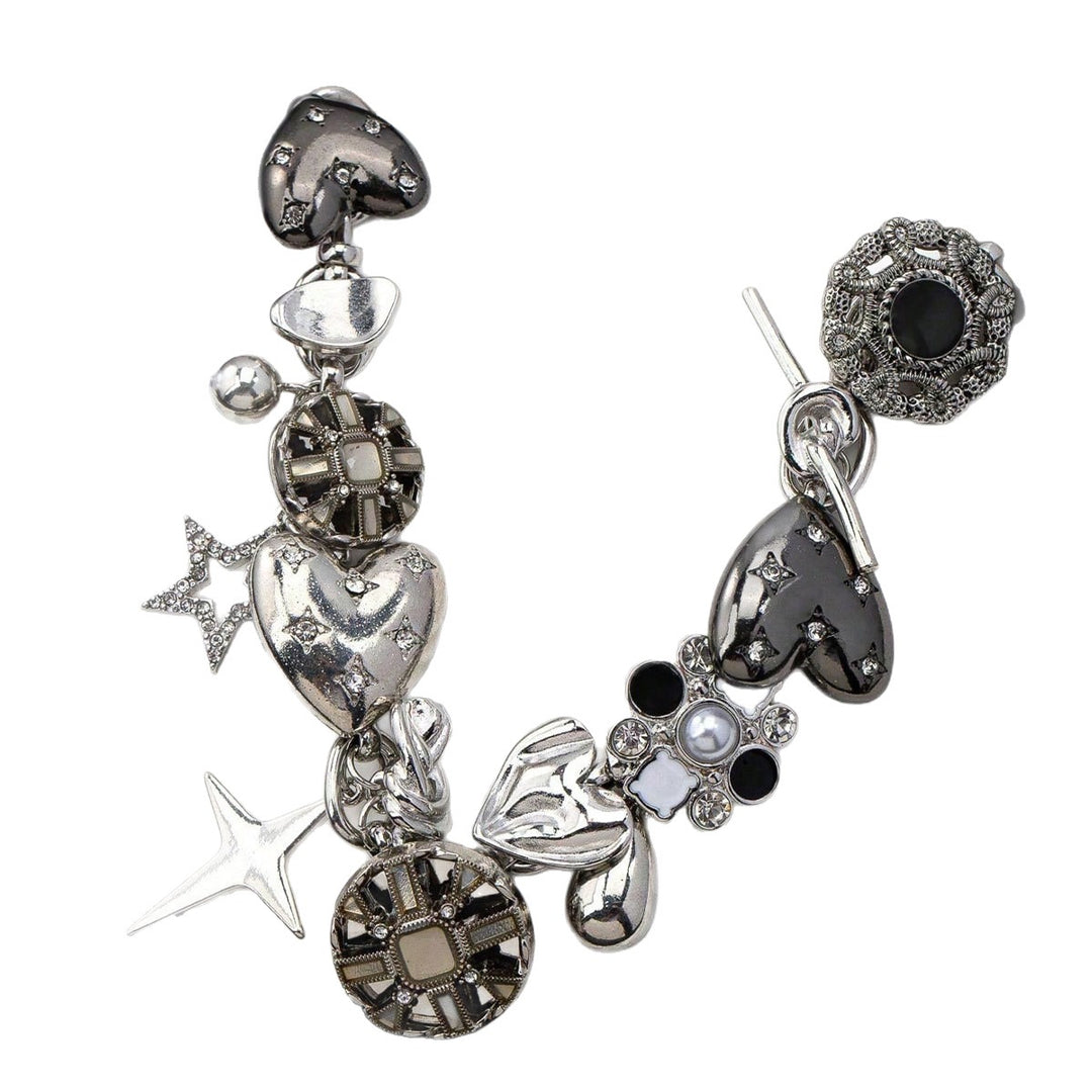 Y2K Sweet & Savage Silver Charm Necklace/Bracelet