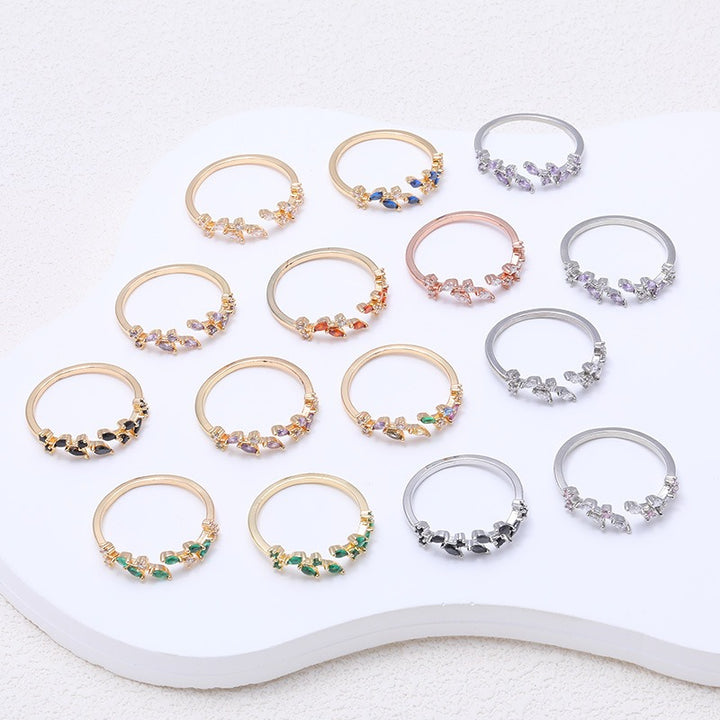 Ear of Wheat S925 Silver 14K Gold Plated Geometric Open Ring