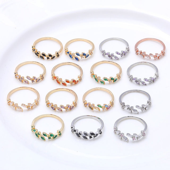 Ear of Wheat S925 Silver 14K Gold Plated Geometric Open Ring
