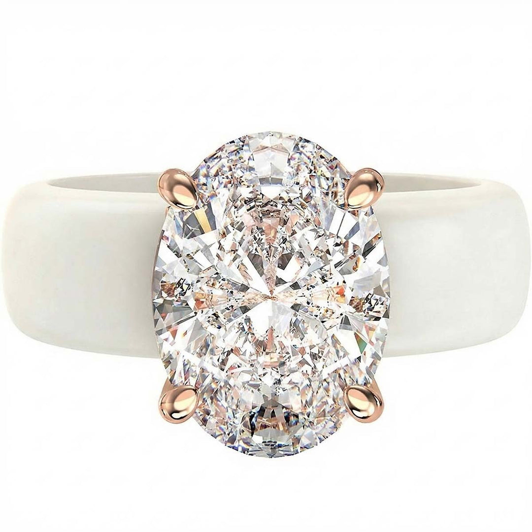 Zero-Pressure Shine Silicone Moissanite 4-Prong Ring