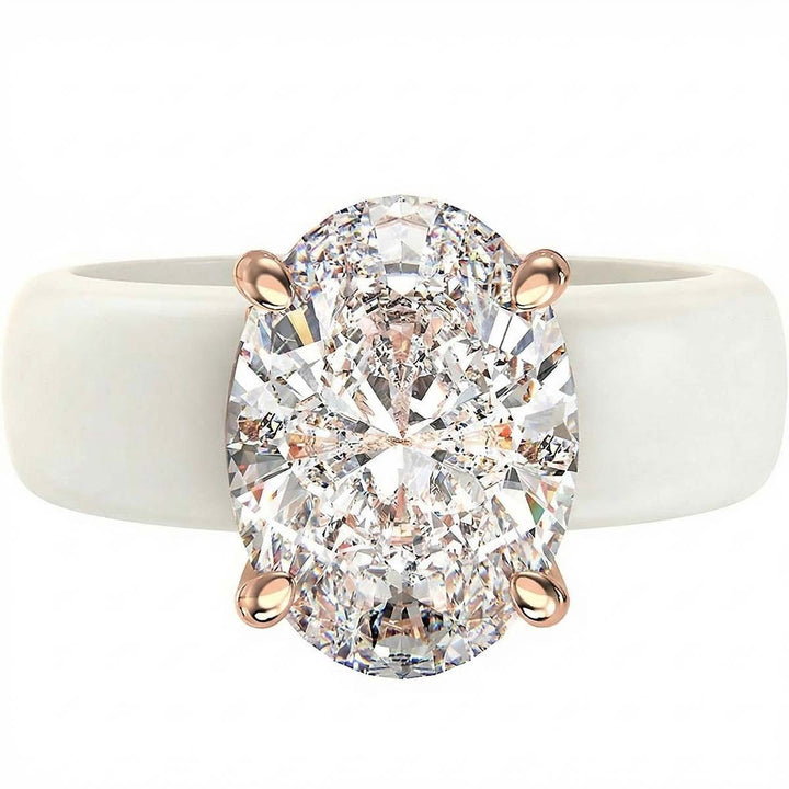 Zero-Pressure Shine Silicone Moissanite 4-Prong Ring