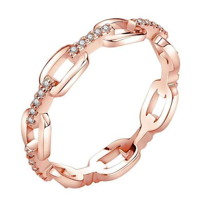 S925 Silver Moissanite Paperclip Link Ring