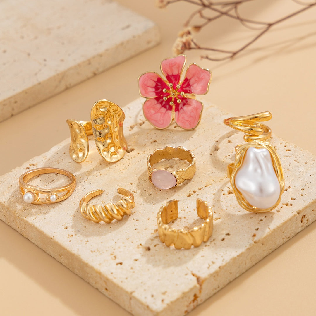 Bohemian Vacation Ring Set Beach Floral Collection