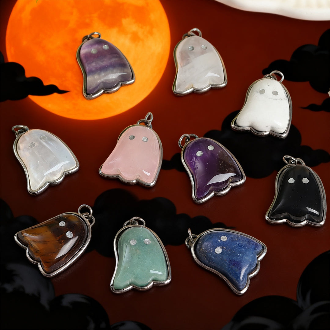 Adorable Ghost · Natural Crystal Ghost Pendant Necklace