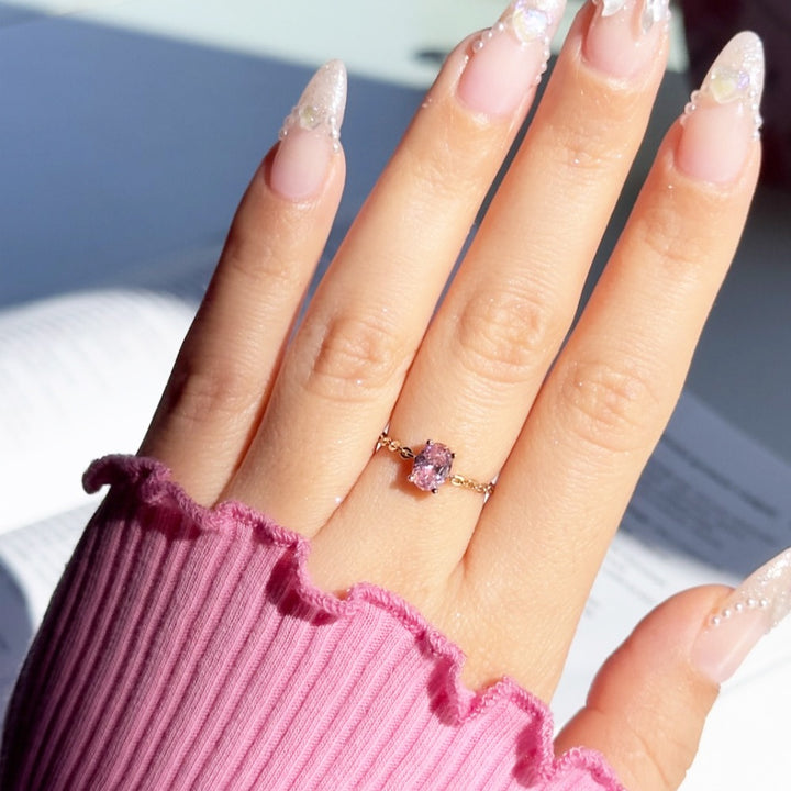 Starlit Chain Adjustable Solitaire Ring