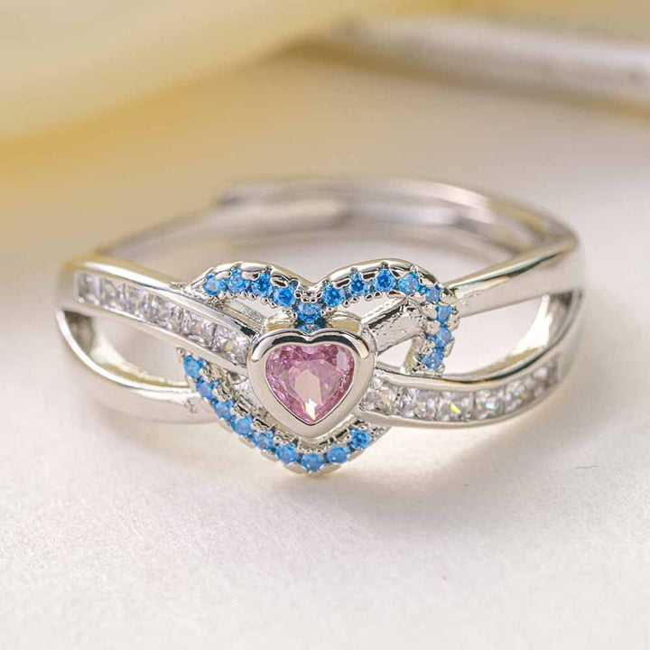 Endless Promise Two-Tone Heart Pave Open Ring