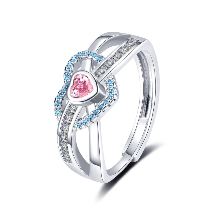 Endless Promise Two-Tone Heart Pave Open Ring