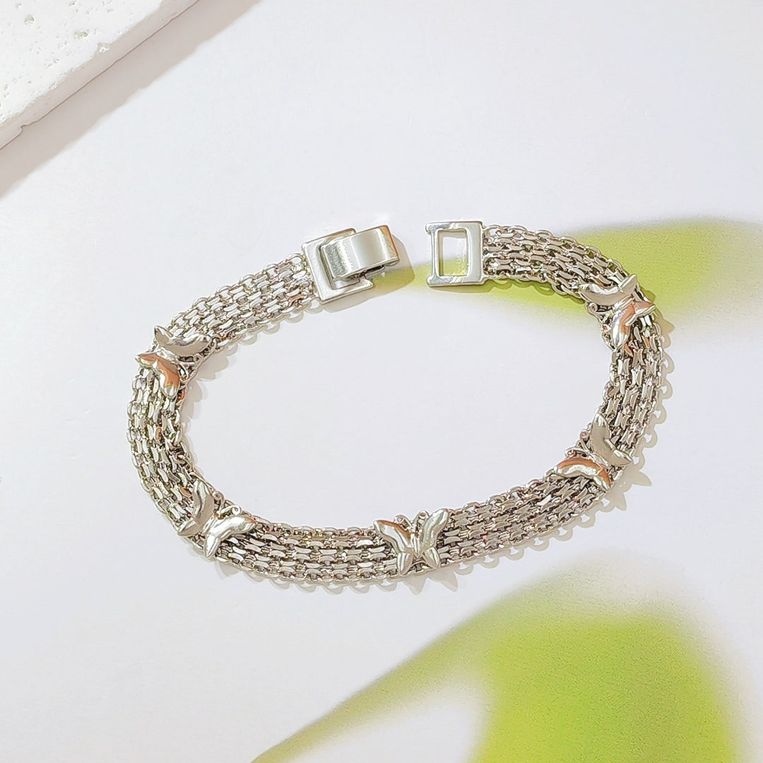 Butterfly Glow 18K Gold White Gold Multi-Layer Woven Bracelet