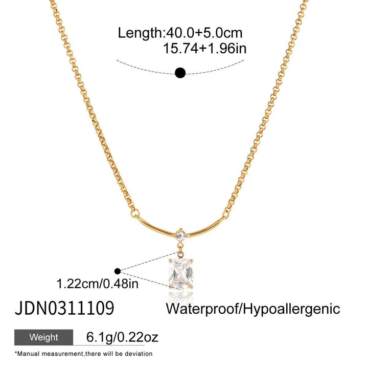 Smile Cushion Cut 18K Gold Pendant Necklace