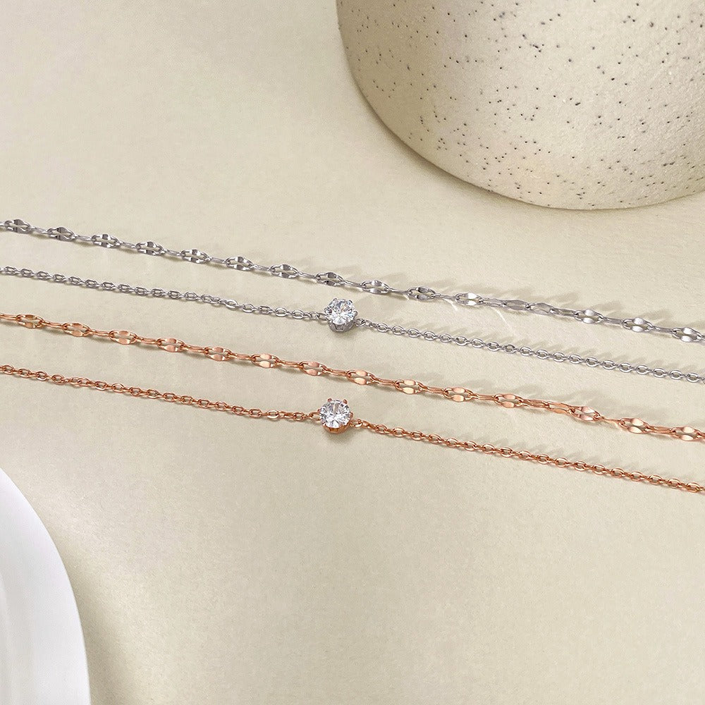 Starlight Shimmer 18K Gold Layered Moissanite Anklet