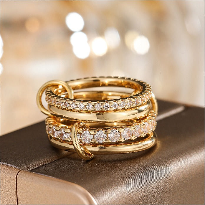 Interlocking Four-Row Stacked Ring
