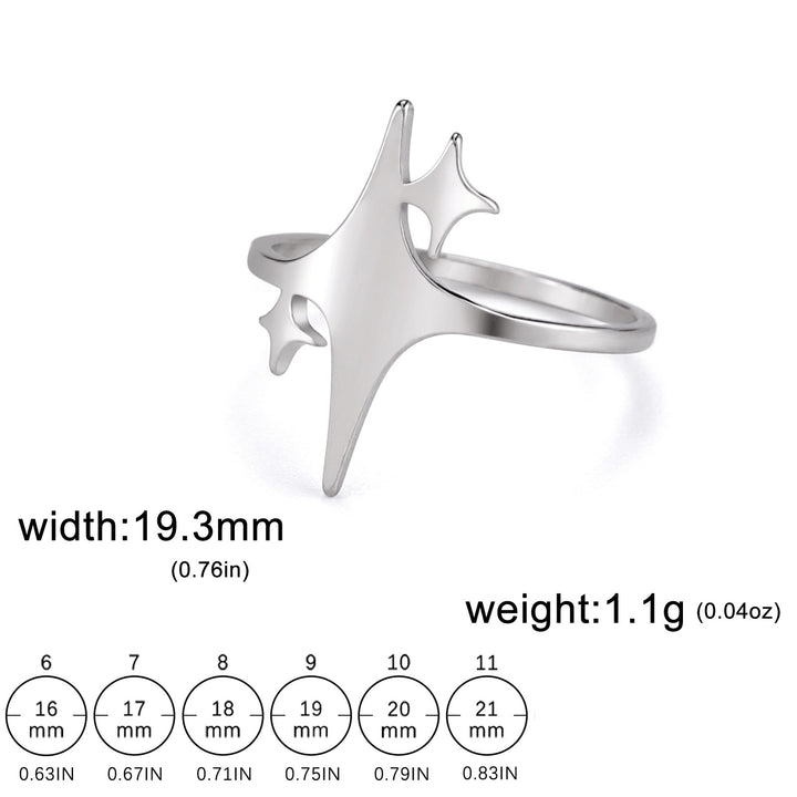 Stellar Path Minimalist Starburst Open Ring