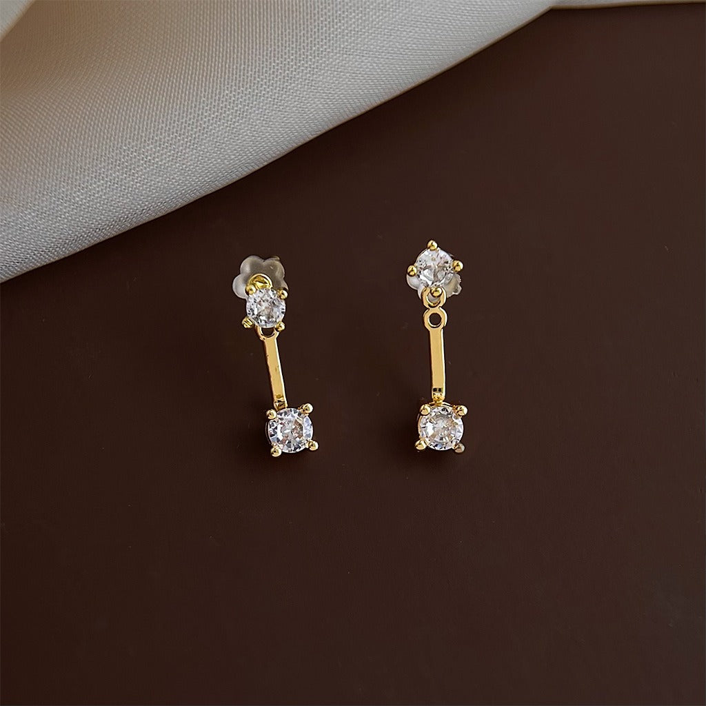 14K Gold 2-in-1 Detachable Front-Back Stud Earrings
