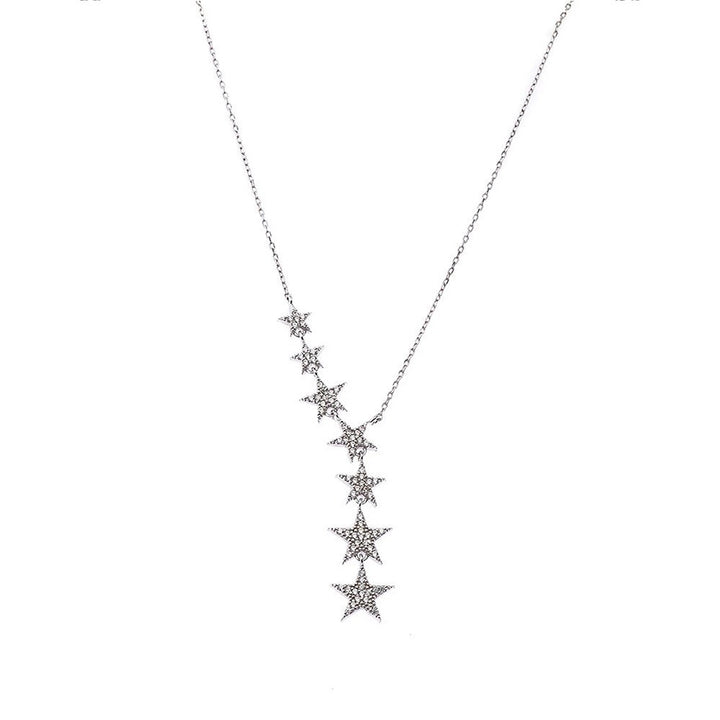 Falling Star Gradient CZ Necklace