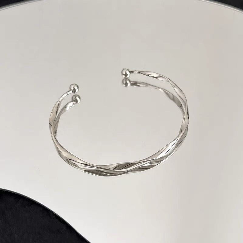 S925 Silver Platinum Plated Mermaid Tears 2-Piece Bracelet Set
