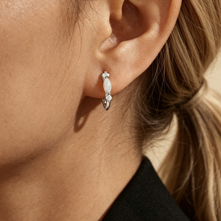 Aurora Marquise Opal Hoop Earrings
