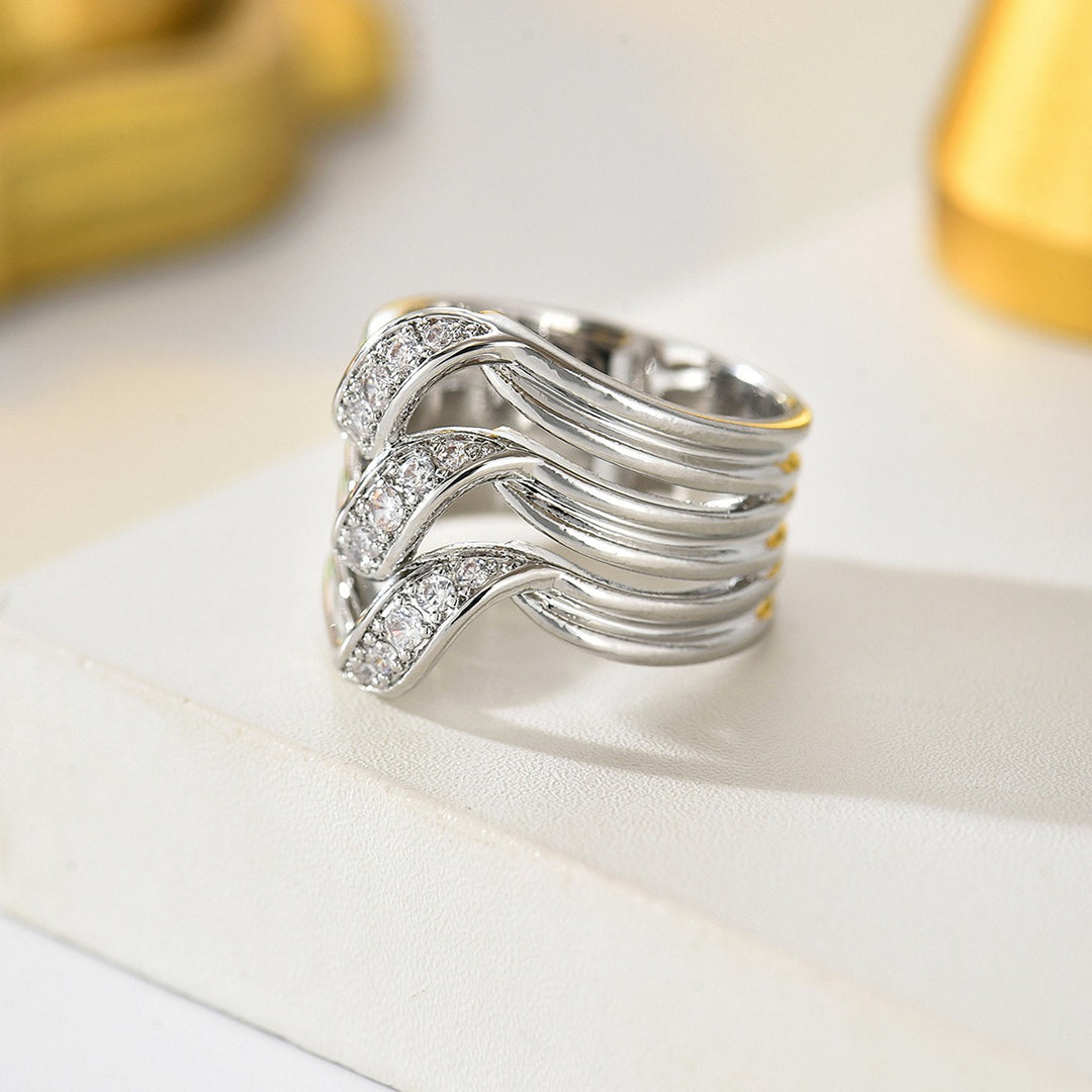 Flowing Ribbon Multi-Band Ring