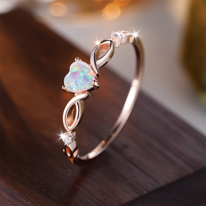 Endless Love Heart Moonstone Ring