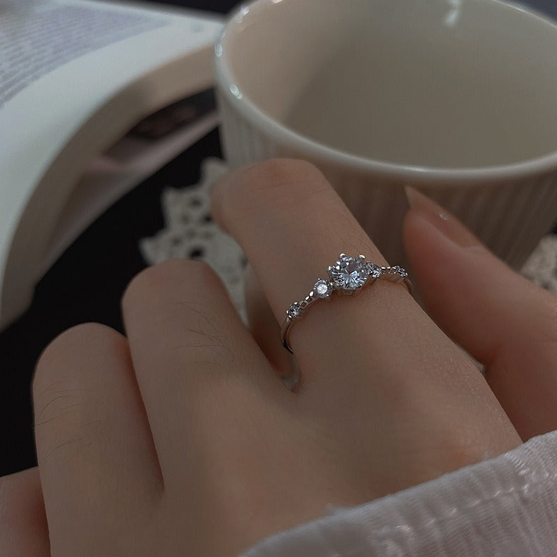 18K White Gold D Color Moissanite Ring
