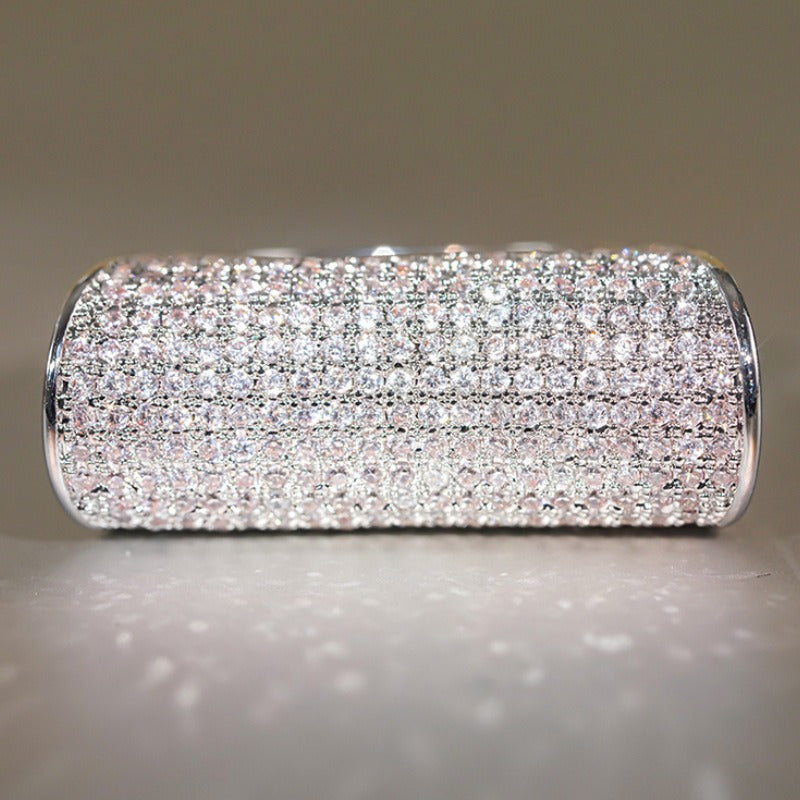 S925 Sterling Silver Pave CZ Wide Shield Statement Ring