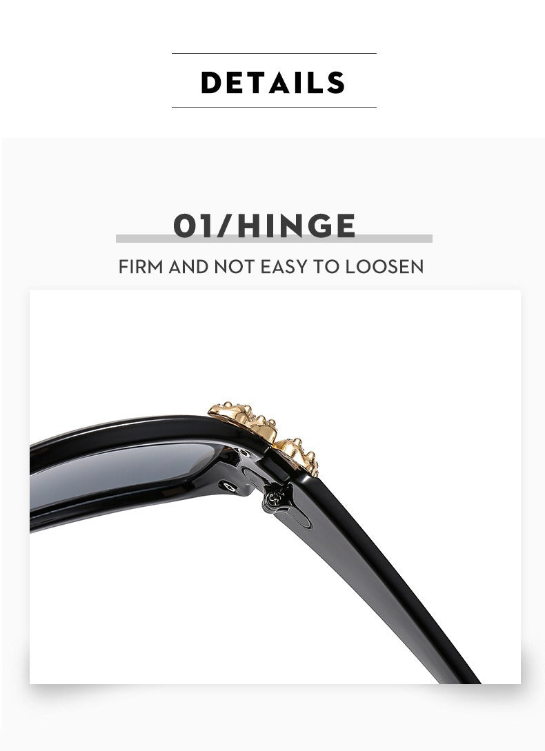 Butterfly Charm Stylish Metal-Accent Sunglasses
