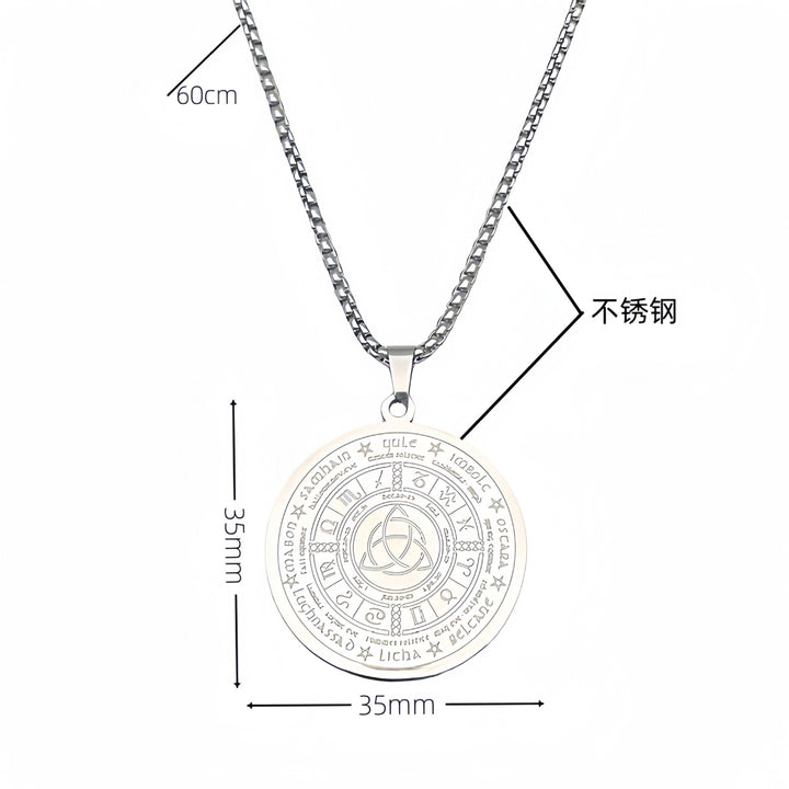 「Celtic Wheel of the Year」Triquetra Protection Necklace