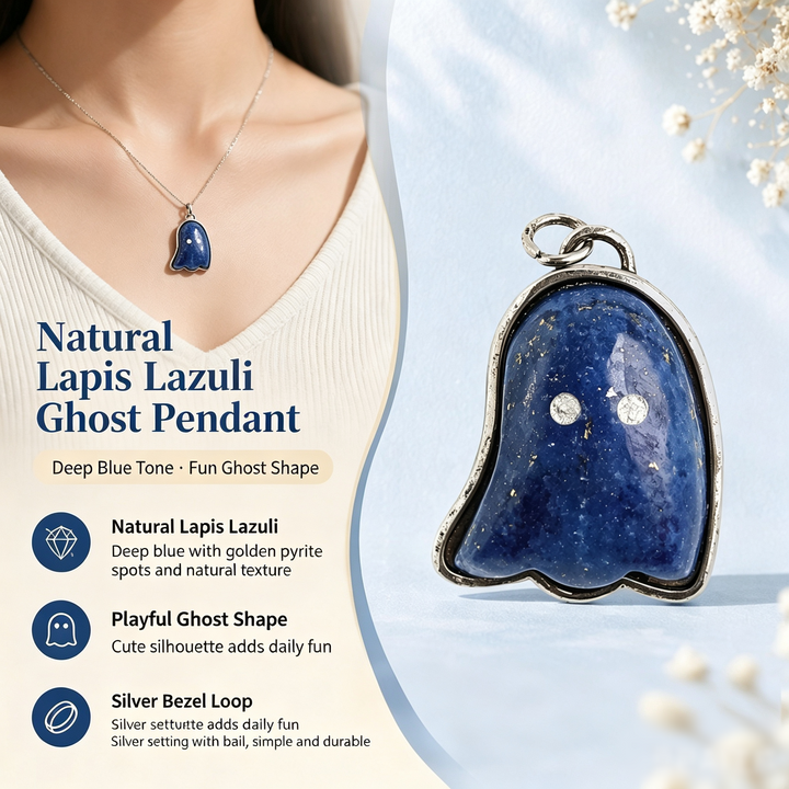 Adorable Ghost · Natural Crystal Ghost Pendant Necklace