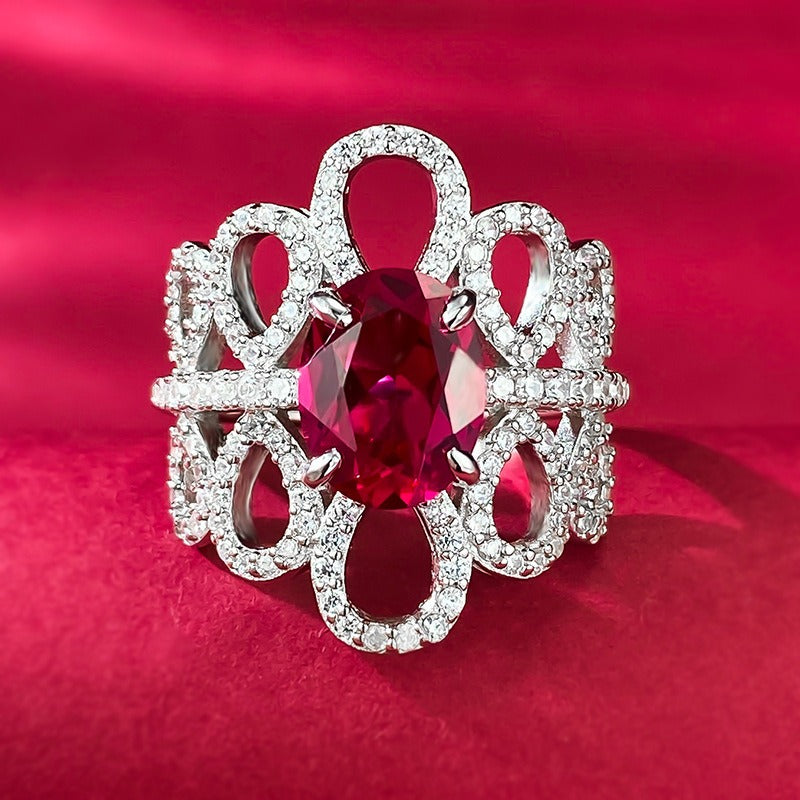 Vintage Blossom · Ruby Adjustable Ring