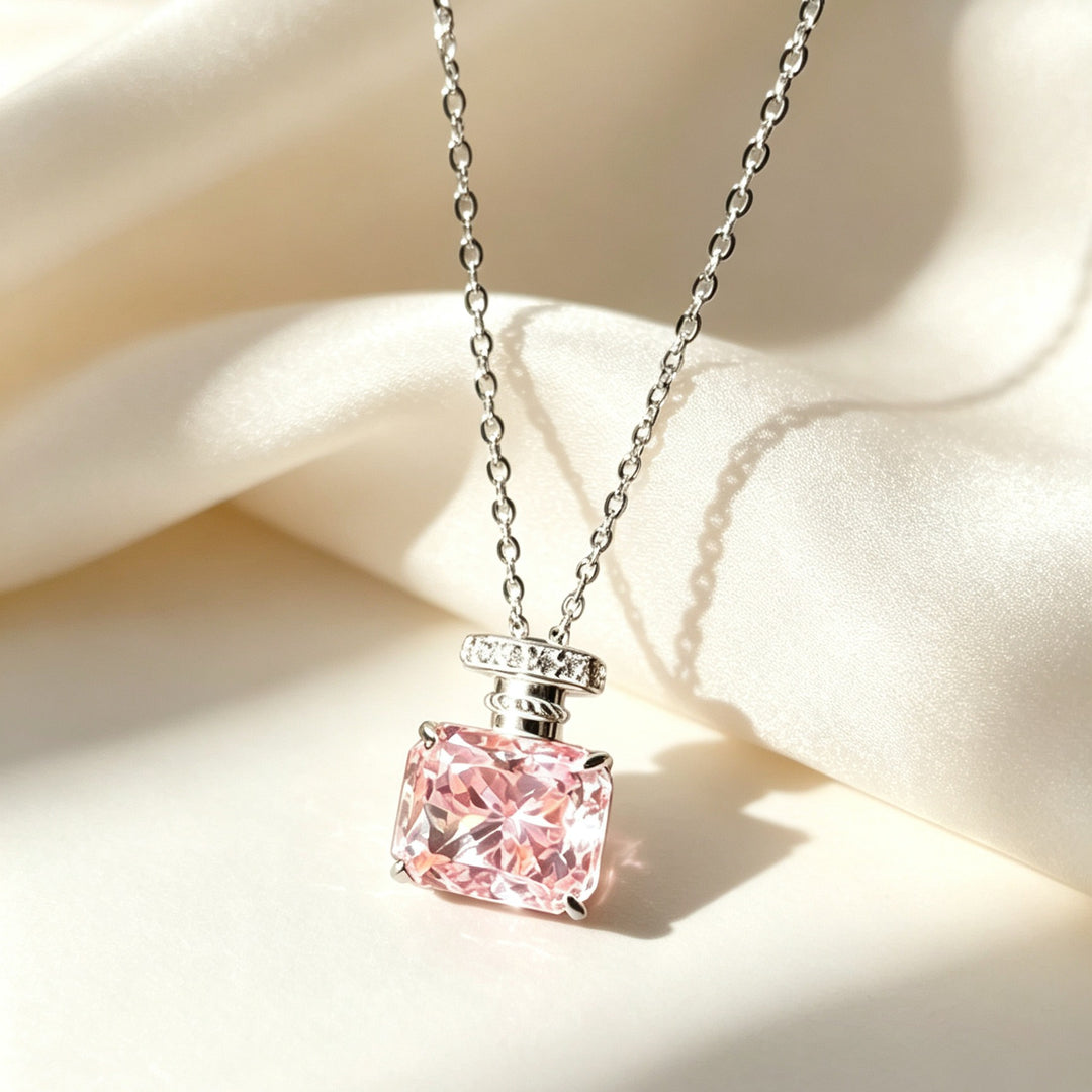 French Vintage Perfume Bottle Pendant Necklace