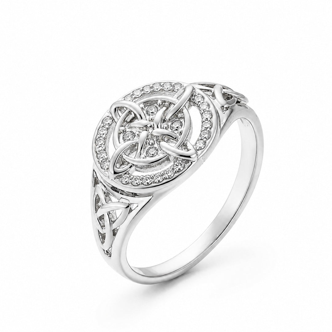 Celestial Guardian · Pavé Celtic Knot Energy Ring
