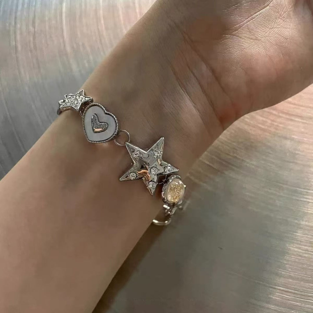Y2K Sweet & Savage Silver Charm Necklace/Bracelet