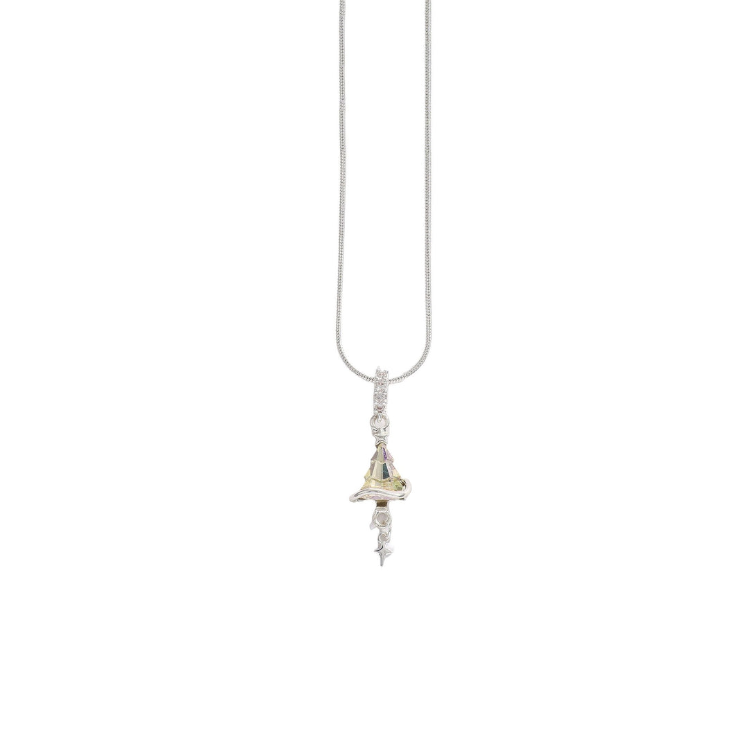 Flowing Starlight 14K Gold Plated Iridescent Crystal Spiral Star Necklace