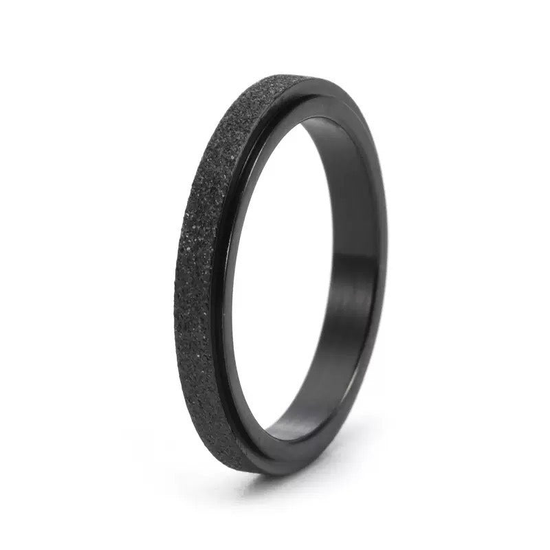 Whispering Stardust Sandblasted Glitter Spinner Ring