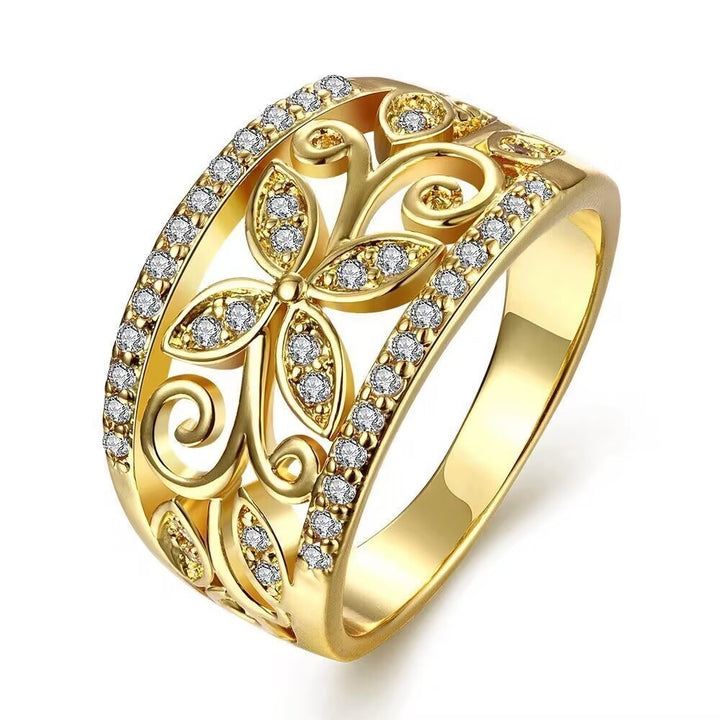 18K Gold Textured Wide Band Ring (2 Styles Available)