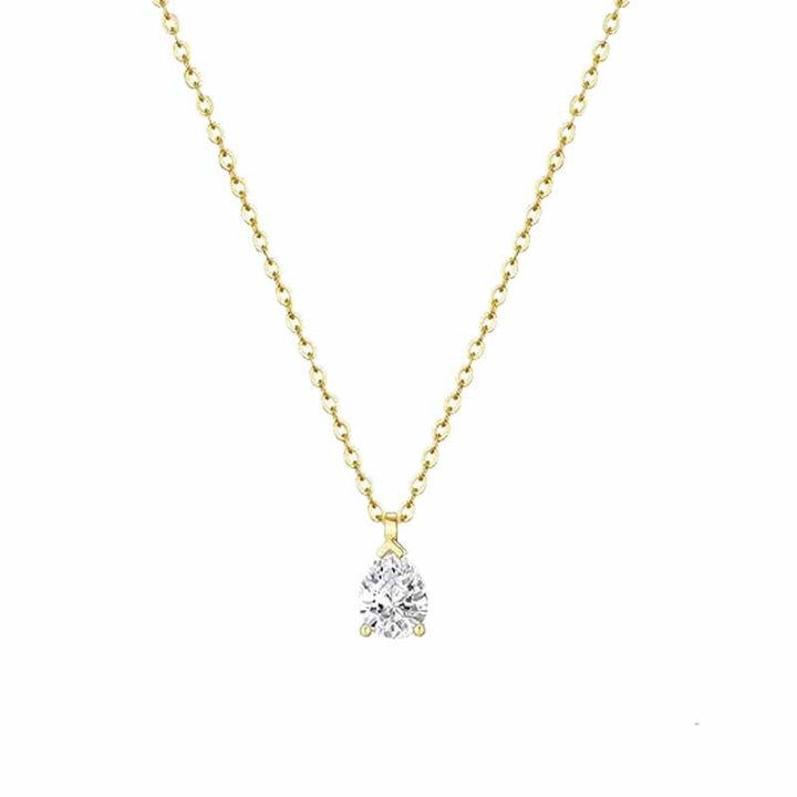 Classic Teardrop · S925 Sterling Silver Pear-Cut Solitaire Necklace