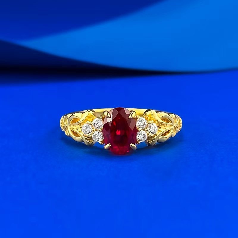 Vintage Vine · Ruby Zirconia Pavé Ring