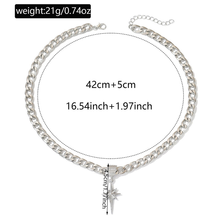 Starlight Guidance Two-Tone Cuban Link Starburst Necklace
