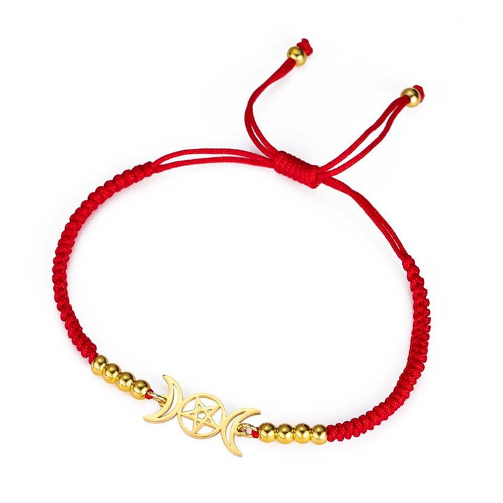 Lunar Guardian Triple Moon Pentacle Witch Bracelet