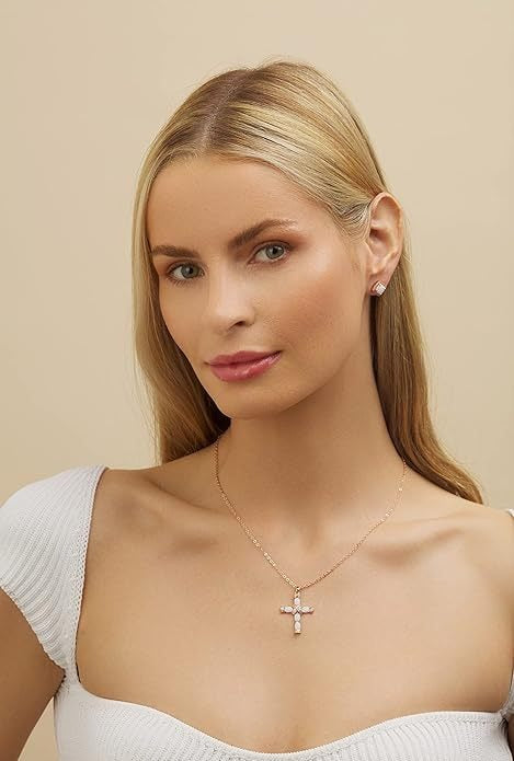 Opal Radiance Cross Necklace