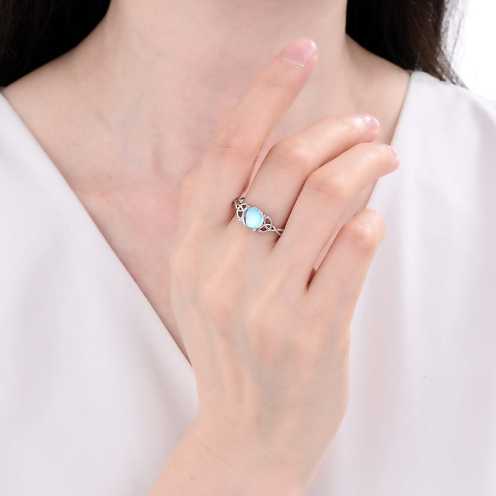 Celtic Moonlight S925 Silver Moonstone Ring