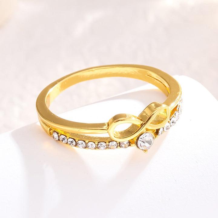 Eternal Promise Three-Tone Infinity Pave Open Ring