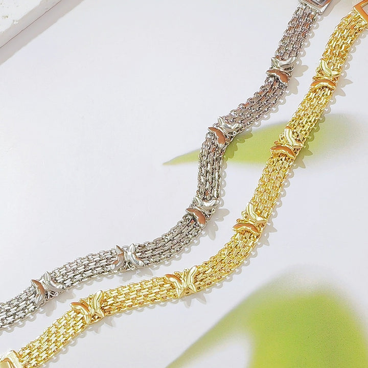 Butterfly Glow 18K Gold White Gold Multi-Layer Woven Bracelet