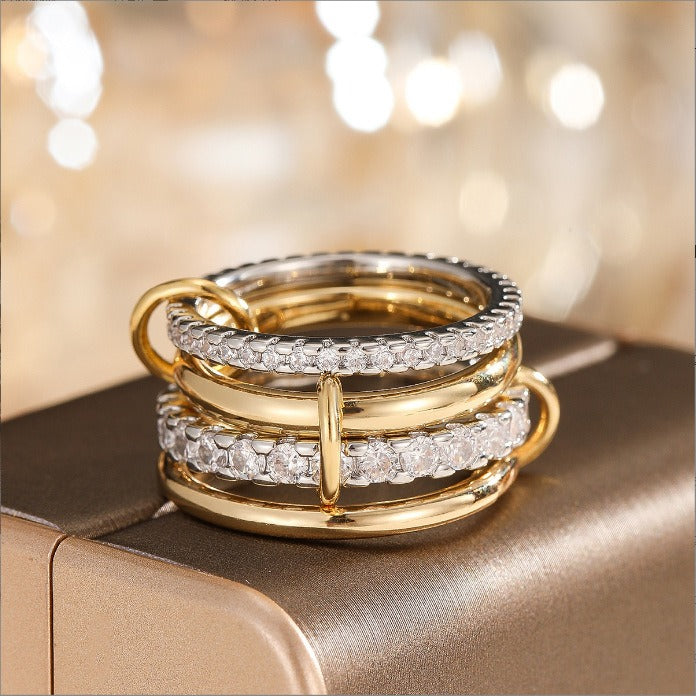 Interlocking Four-Row Stacked Ring