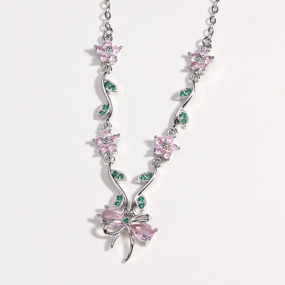 Butterfly Garden Floral Vine Butterfly Choker