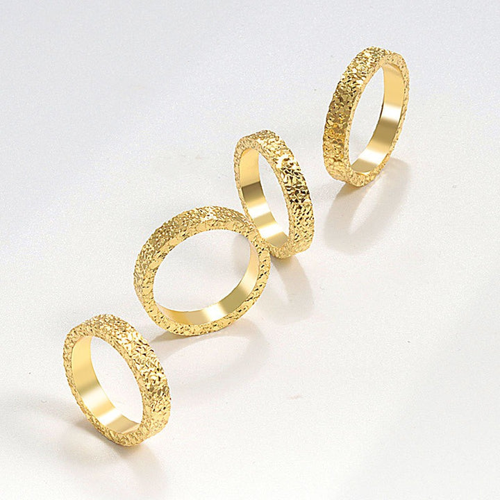 「Hammered Glow」Handcrafted Textured Band Ring