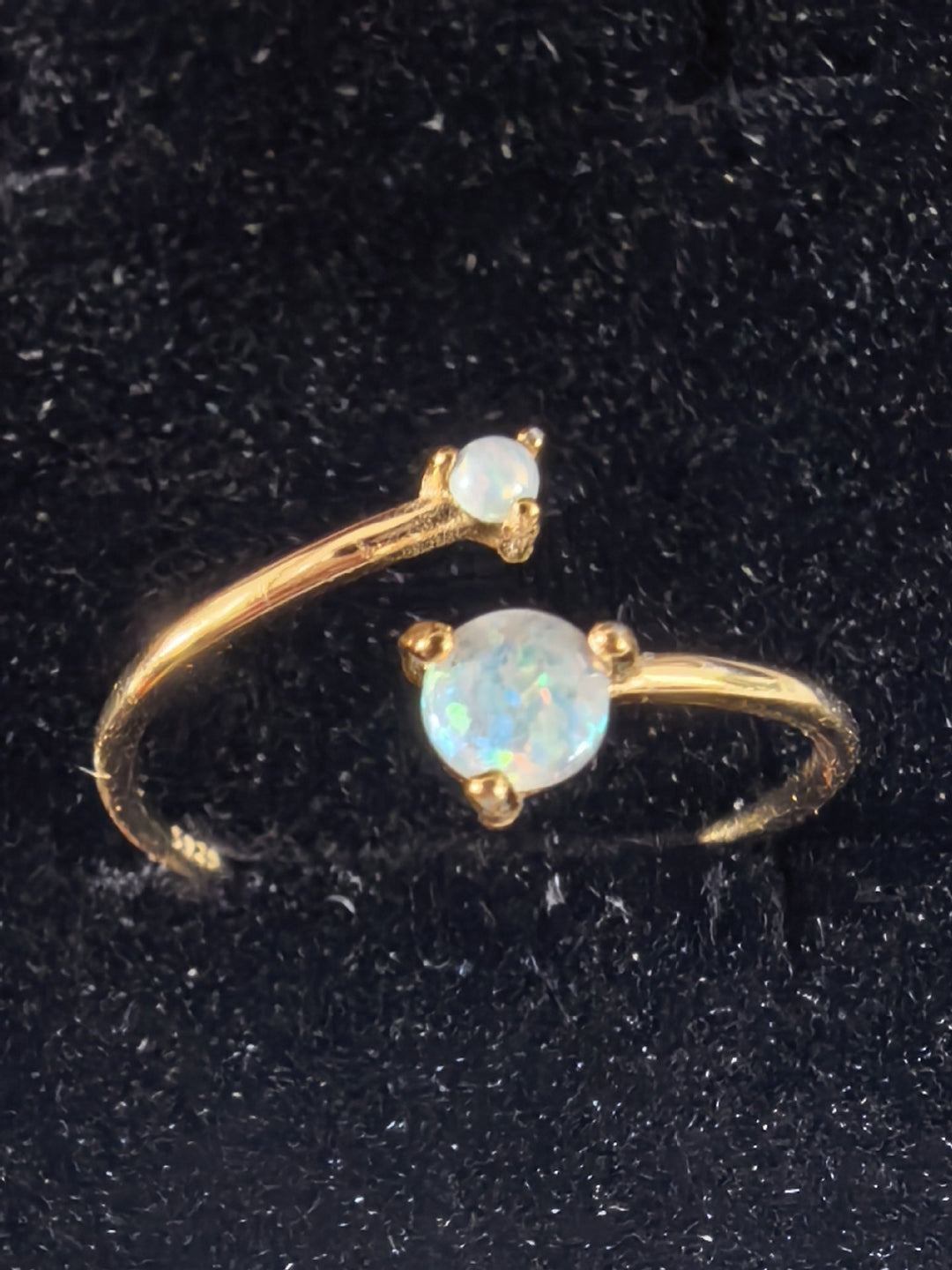 Dual Aurora Opal Open Ring