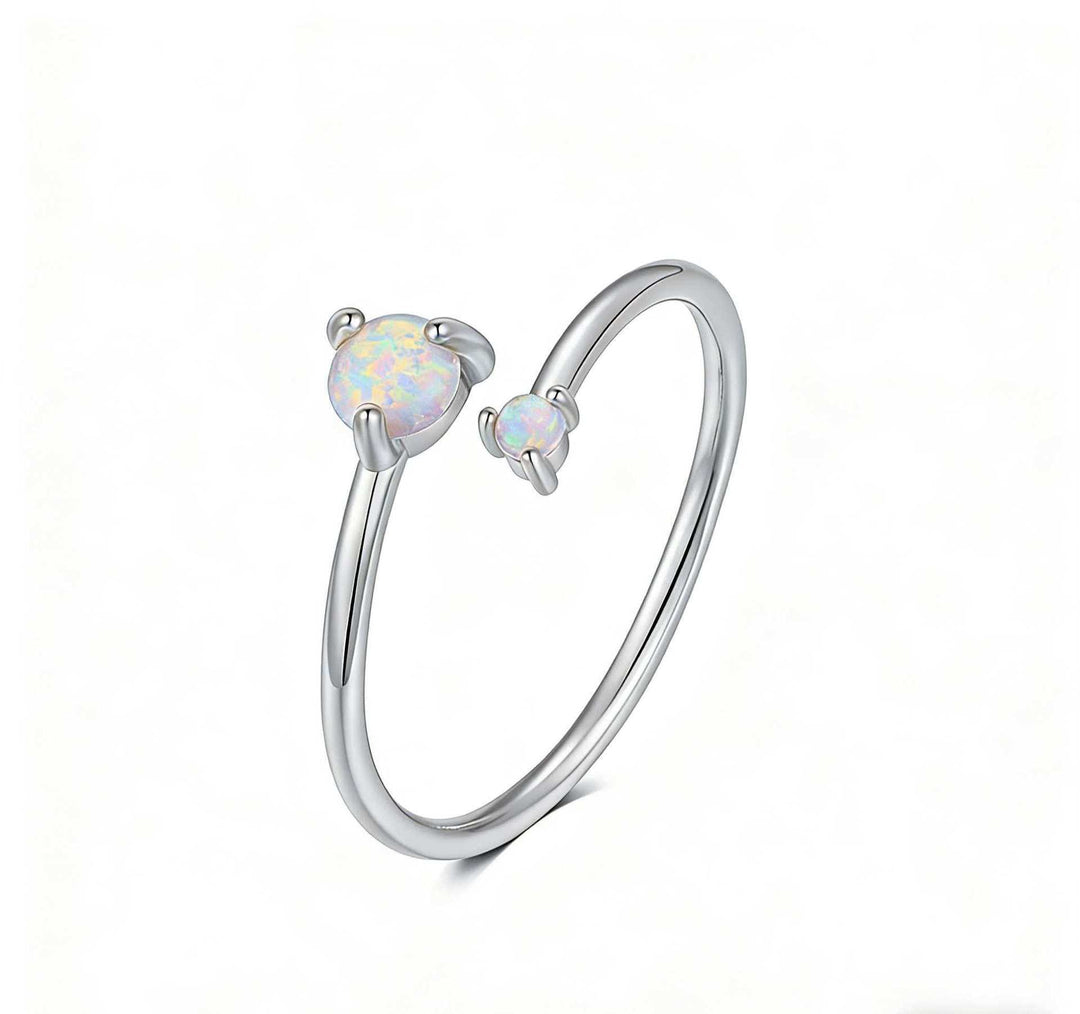 Dual Aurora Opal Open Ring