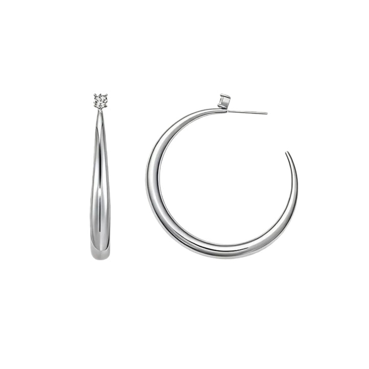 14K Gold Plated Moissanite Accent Teardrop Hoop Earrings