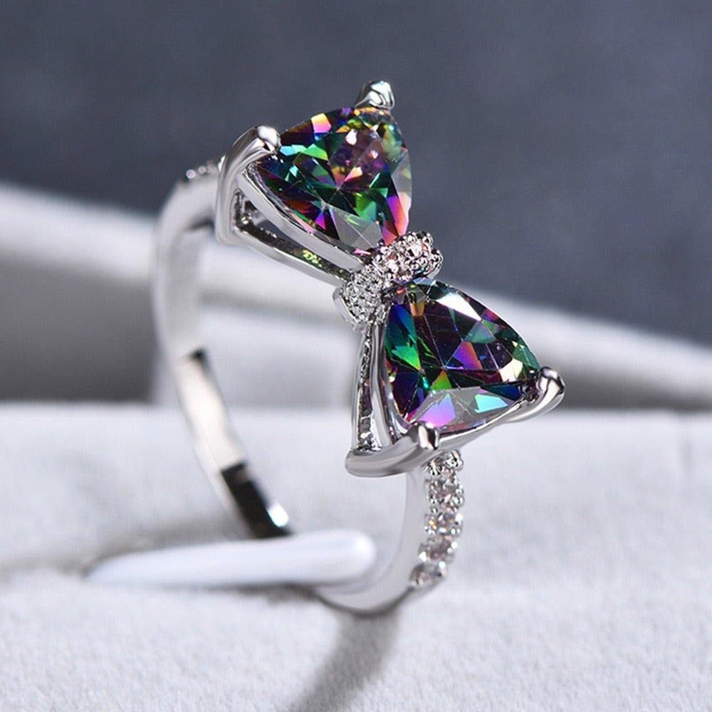 Bowknot Brilliance S925 Silver Pavé Zirconia Bow Ring